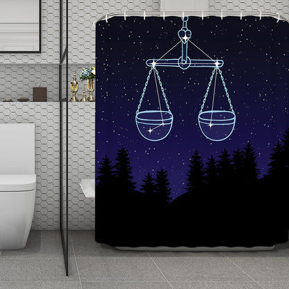 Libra Constellation Print Polyester Shower Curtain