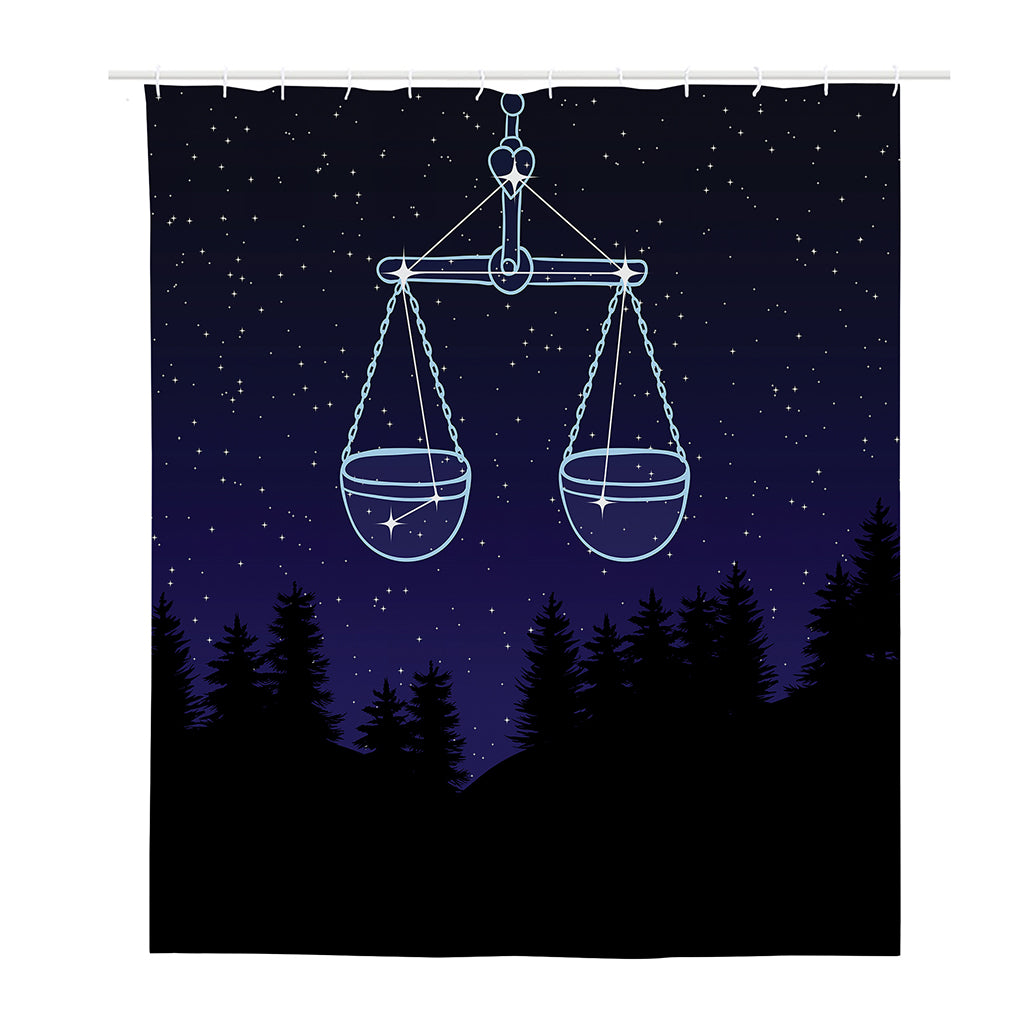 Libra Constellation Print Polyester Shower Curtain
