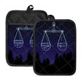 Libra Constellation Print Pot Holders With Pocket