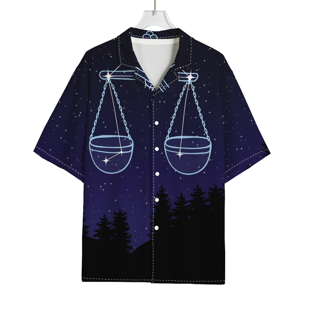 Libra Constellation Print Rayon Hawaiian Shirt