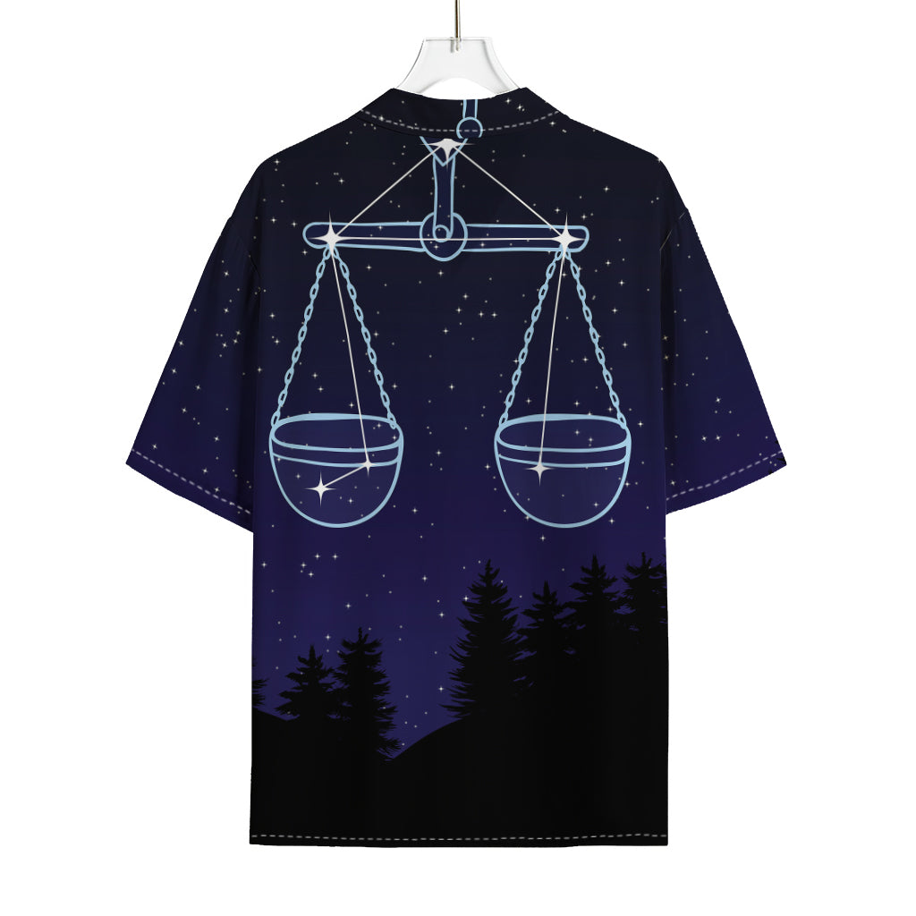 Libra Constellation Print Rayon Hawaiian Shirt