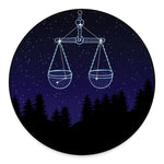 Libra Constellation Print Round Floor Mat