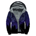 Libra Constellation Print Sherpa Lined Zip Up Hoodie