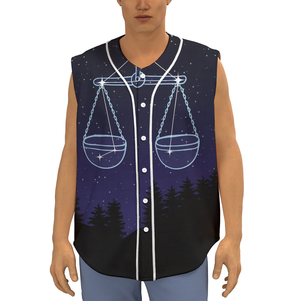 Libra Constellation Print Sleeveless Baseball Jersey