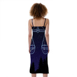 Libra Constellation Print Slim Fit Midi Cami Dress