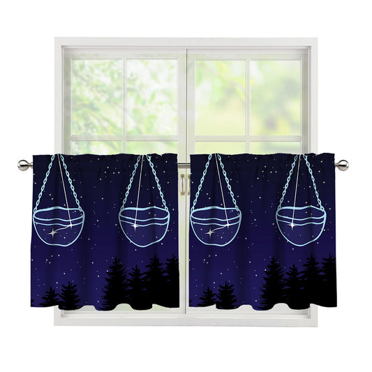 Libra Constellation Print Tier Curtains