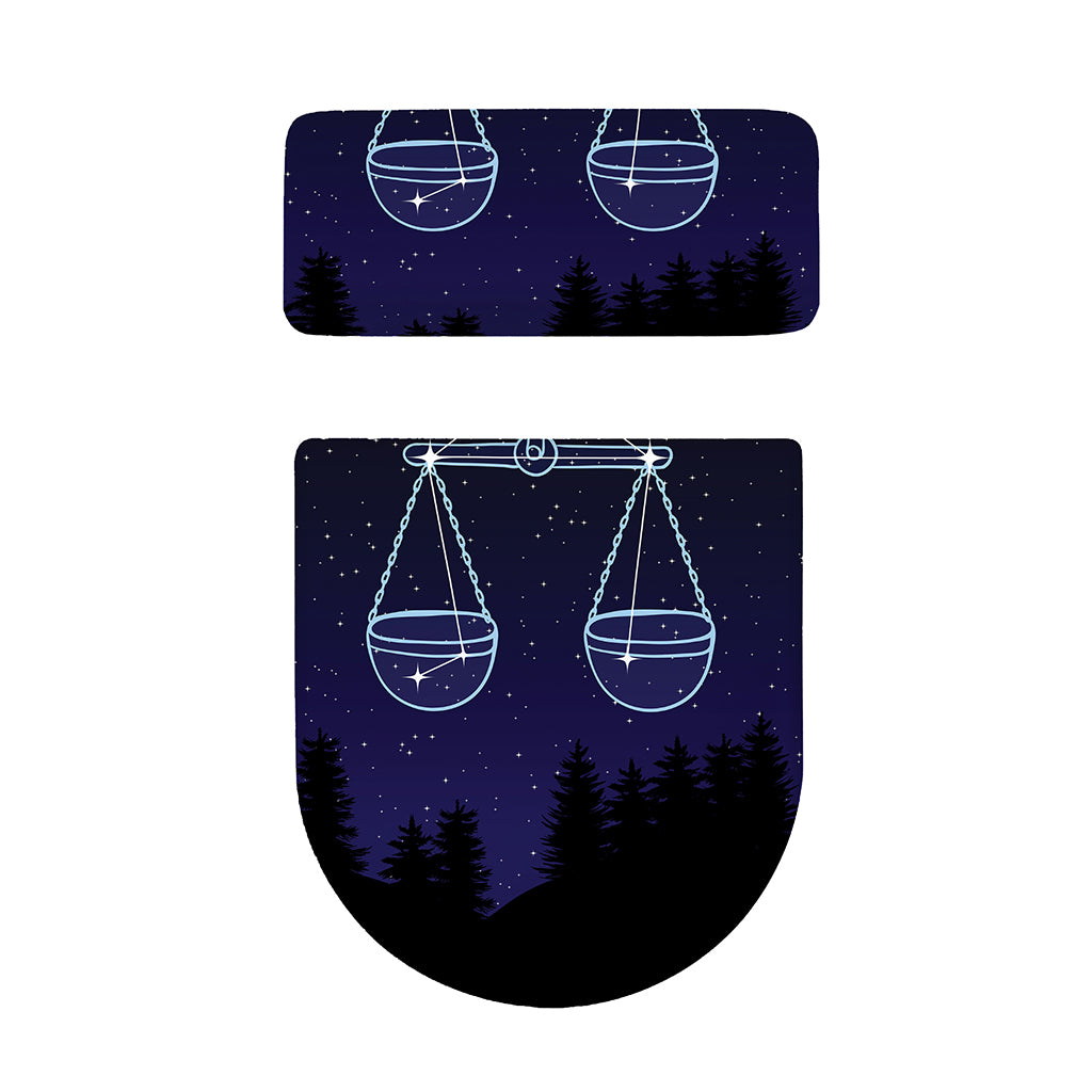 Libra Constellation Print Toilet Lid And Tank Cover Set