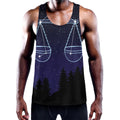 Libra Constellation Print Men's Workout Tank Top