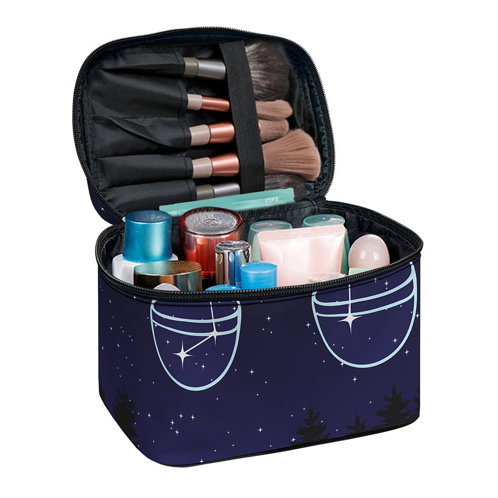 Libra Constellation Print Travel Makeup Bag