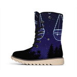 Libra Constellation Print Winter Boots