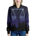 Libra Constellation Print Women's Bomber Jacket