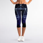 Libra Constellation Print Women's Capri Leggings