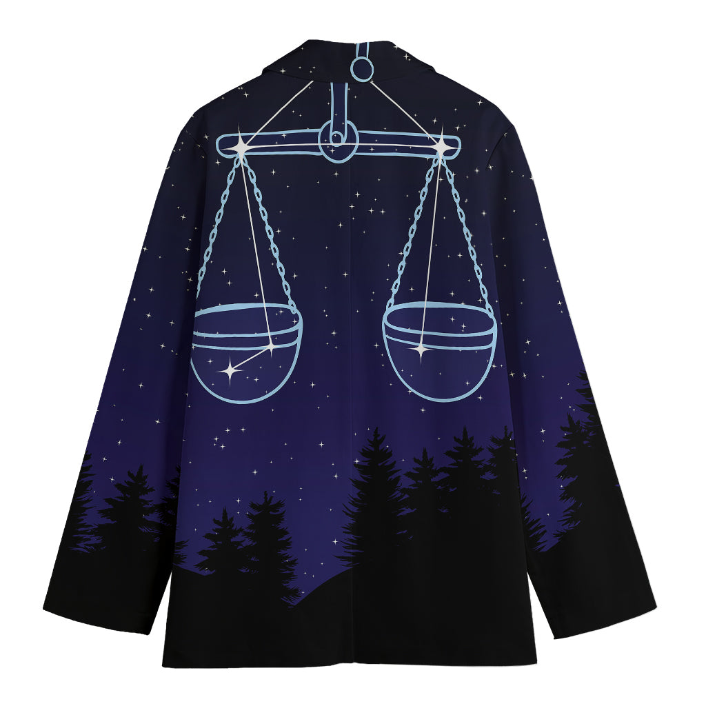 Libra Constellation Print Women's Cotton Blazer