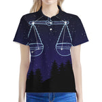 Libra Constellation Print Women's Polo Shirt