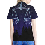 Libra Constellation Print Women's Polo Shirt