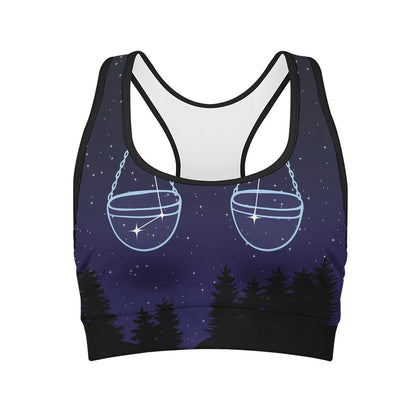 Libra Constellation Print Women's Sports Bra