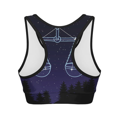 Libra Constellation Print Women's Sports Bra