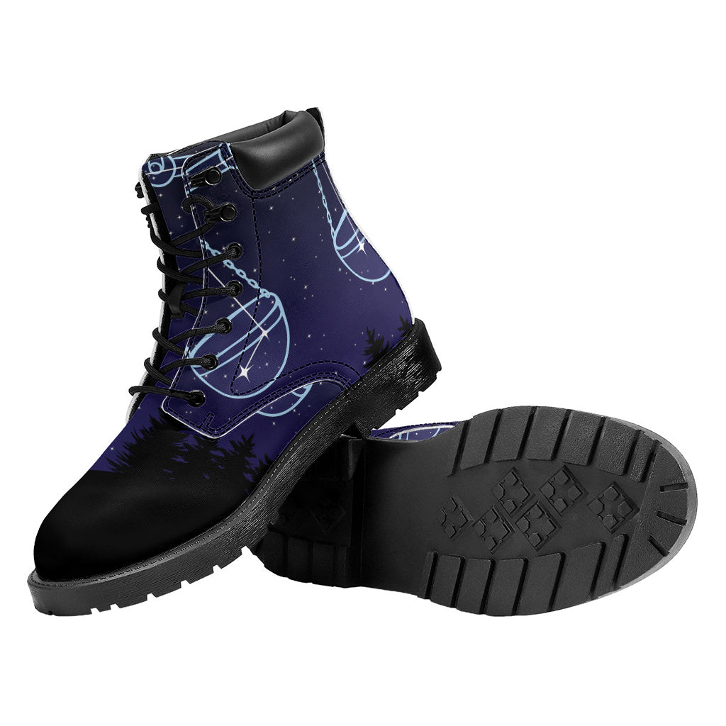 Libra Constellation Print Work Boots