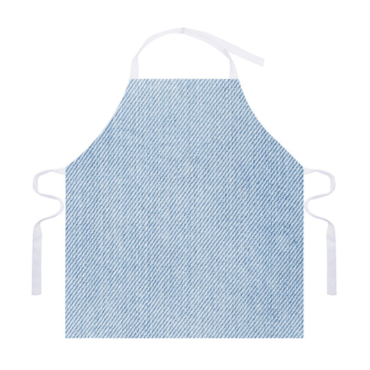 Light Blue Denim Jeans Print Adjustable Apron