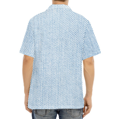 Light Blue Denim Jeans Print Aloha Shirt