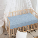 Light Blue Denim Jeans Print Baby Crib Sheet