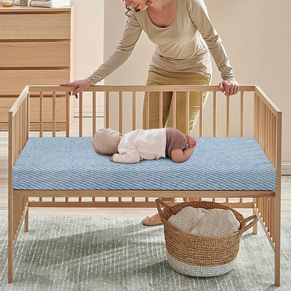 Light Blue Denim Jeans Print Baby Crib Sheet