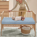Light Blue Denim Jeans Print Baby Crib Sheet