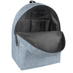 Light Blue Denim Jeans Print Backpack