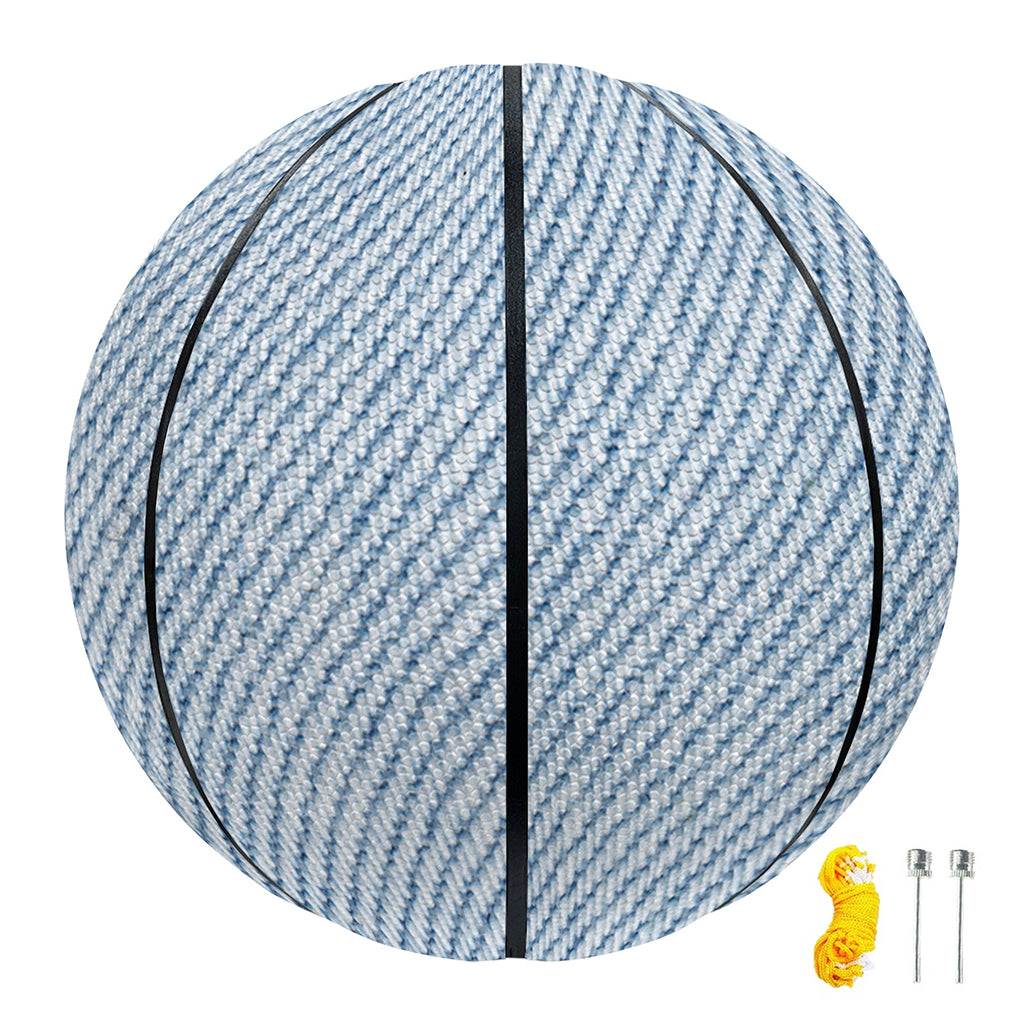 Light Blue Denim Jeans Print Basketball