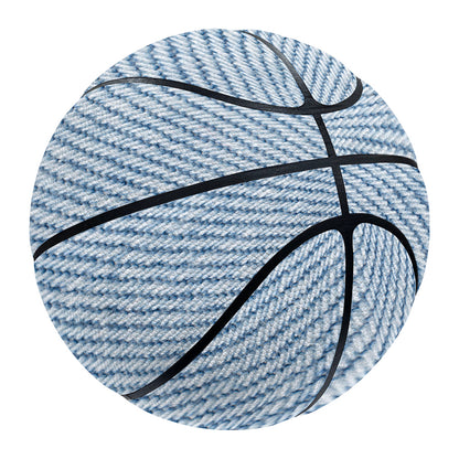 Light Blue Denim Jeans Print Basketball