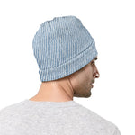 Light Blue Denim Jeans Print Beanie