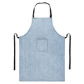 Light Blue Denim Jeans Print Bib Apron With Pocket