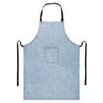Light Blue Denim Jeans Print Bib Apron With Pocket