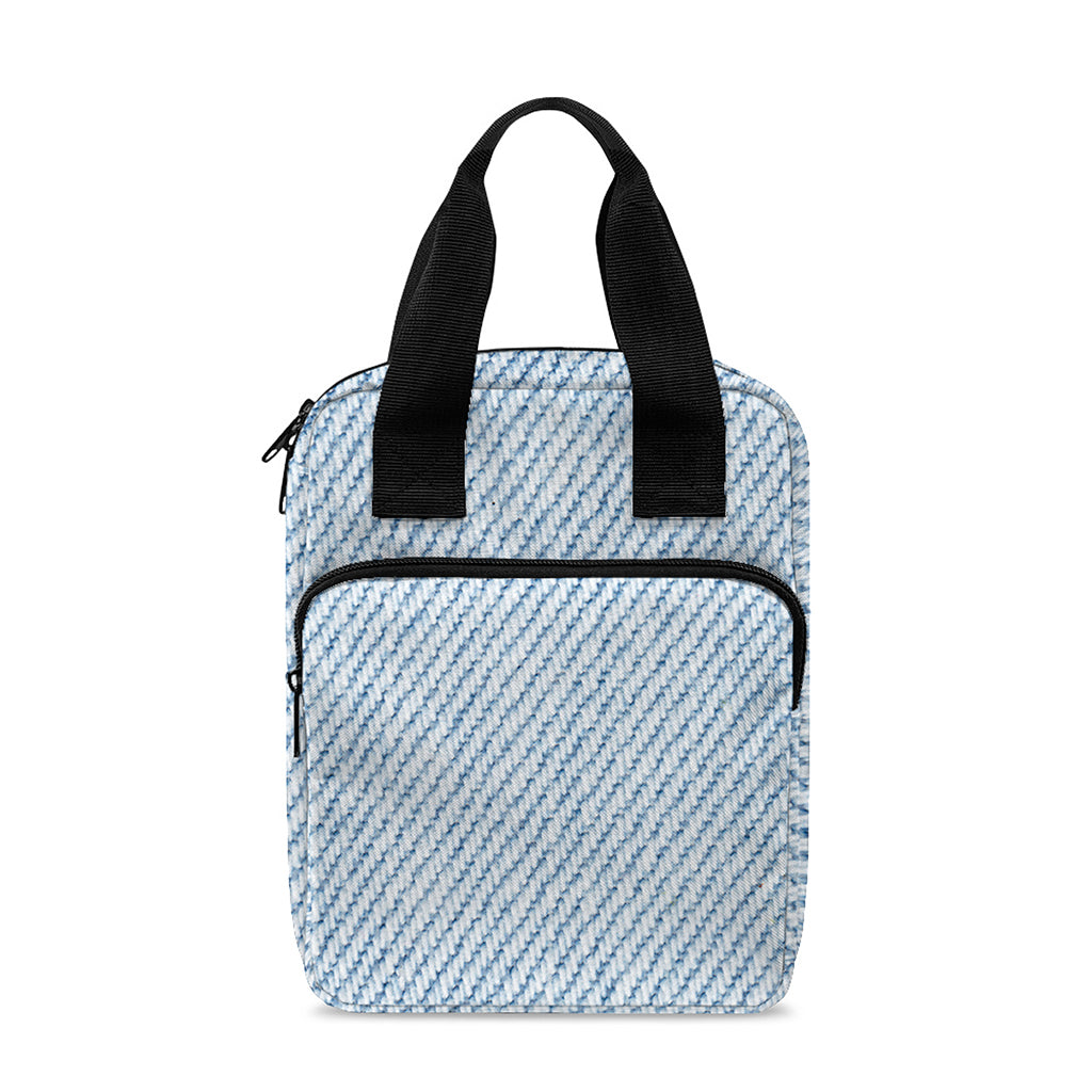 Light Blue Denim Jeans Print Bible Tote Bag
