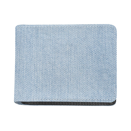 Light Blue Denim Jeans Print Bifold Wallet