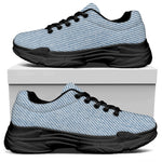 Light Blue Denim Jeans Print Black Chunky Shoes