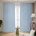 Light Blue Denim Jeans Print Blackout Pencil Pleat Curtains