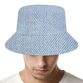 Light Blue Denim Jeans Print Bucket Hat