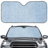 Light Blue Denim Jeans Print Car Windshield Sun Shade