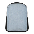 Light Blue Denim Jeans Print Casual Backpack