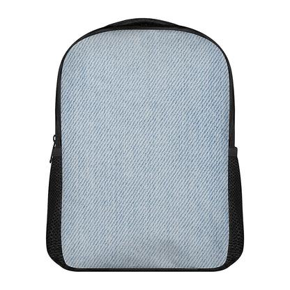 Light Blue Denim Jeans Print Casual Backpack
