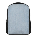 Light Blue Denim Jeans Print Casual Backpack