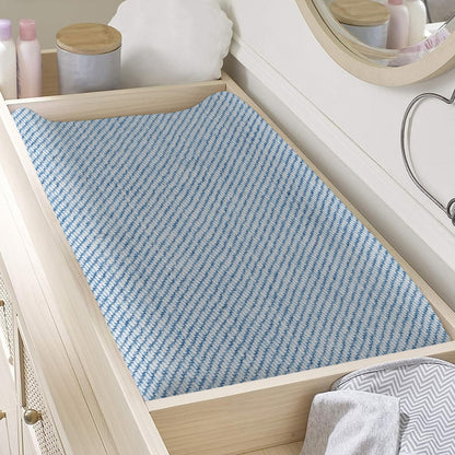 Light Blue Denim Jeans Print Changing Pad Cover