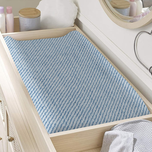 Light Blue Denim Jeans Print Changing Pad Cover
