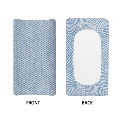 Light Blue Denim Jeans Print Changing Pad Cover