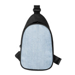 Light Blue Denim Jeans Print Chest Bag