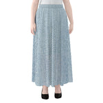 Light Blue Denim Jeans Print Chiffon Maxi Skirt