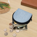 Light Blue Denim Jeans Print Coin Purse