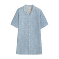 Light Blue Denim Jeans Print Cotton Hawaiian Shirt