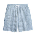 Light Blue Denim Jeans Print Cotton Shorts